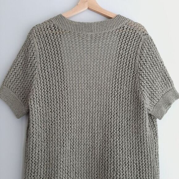 NORTHERN REFLECTIONS Open Front Knit Cardigan Sweater Sage Green Sz XXL - Picture 8 of 12